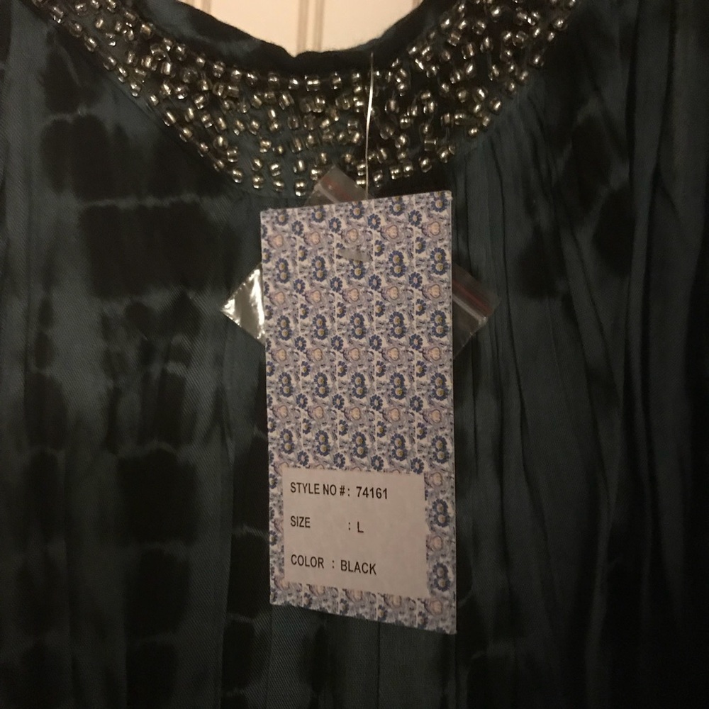 Tie dye cover up dress teal and black brand new